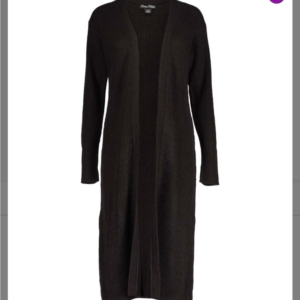 Black Open Duster. NWOT by Evelyn Taylor